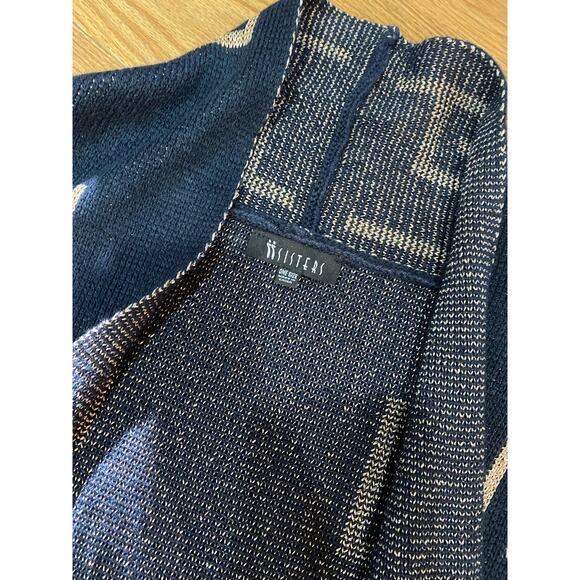 Sisters Navy and Gold Poncho Sweater Cardigan One Size - Picture 5 of 5